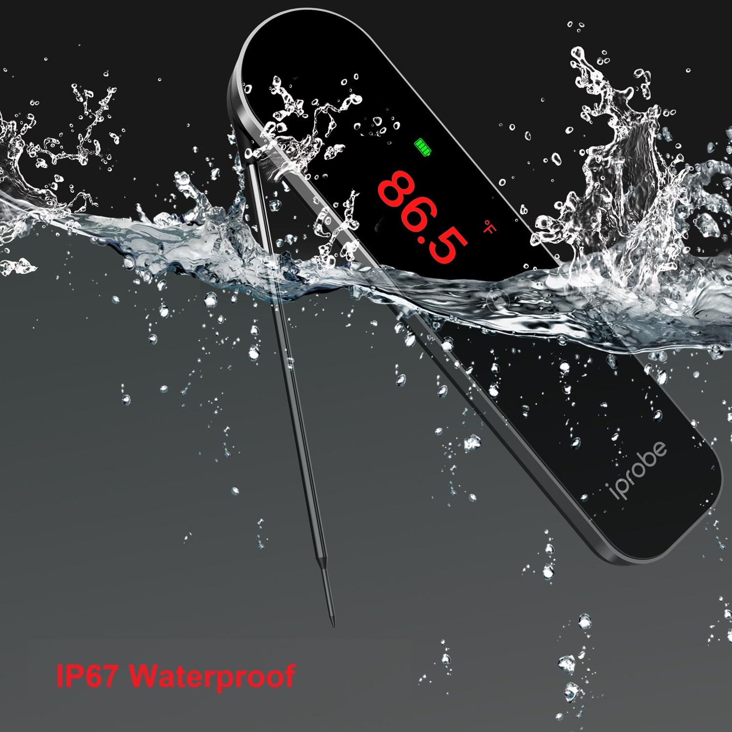 0.5 Sec  Read Digital Meat Thermometer with ±0.5 ° F Accuracy, IP67 Waterproof, Rechargeable Food Thermometer, Motion-Sensing Auto-Flip TFT Screen for Cooking, Kitchen, Oven, Grill, Candy, BBQ