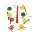 thumbnail image 3 of Bird Toy Colorful Wood and Hanging Rattan Ball for Small Medium Large Birds. Chewing Parrot Cage Bird Toys for Cockatoo African Grey Cockatiel and other Birds, 3 of 10