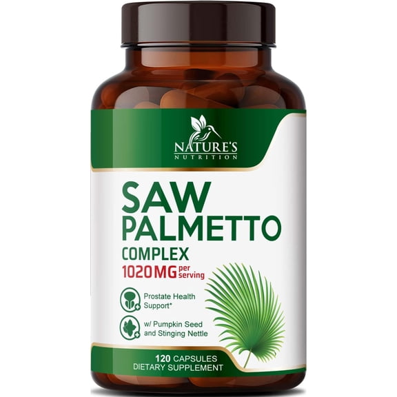 Saw Palmetto for Men - 3X Strength Prostate Health Supplements for Natural Men's Urinary Health Support - with Stinging Nettle and Pumpkin Seed Extract - Prostate & Hair Health Support - 120 Capsules