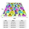 thumbnail image 3 of Balery Graffiti Pineapples Manta de Felpa Suave y Acogedora – Cobija de Franela Aterciopelada para Cama, Lavable y Cálida para Sofá, Mascotas, Transpirable-80"x60", 3 of 7