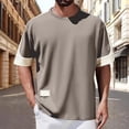 thumbnail image 2 of Men Blouses Lady Tee Shirt Athletic Tops Men Long Sleeve Active Wear Top Fall Trendy Tops Long Sleeved Mens Top Turtleneck Sleeve Neck Casual Short for Extra Small Grey 3XL, 2 of 5