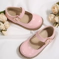 thumbnail image 6 of Rexoro Girls Mary Janes Dress Shoes Faux Patent Leather Hook Loop Toddler Flats for Wedding Party, 6 of 7