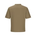 thumbnail image 5 of Kalauyu Mens Henley Shirts Short Sleeve Cotton Casual Summer Basic T-Shirts Solid Collarless Shirts for Work, 5 of 7