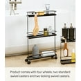 thumbnail image 4 of Yamazaki Home Rolling Cart, Black, Steel, Supports 6.6 pounds, Wheels, Minimal Assembly, 4 of 5