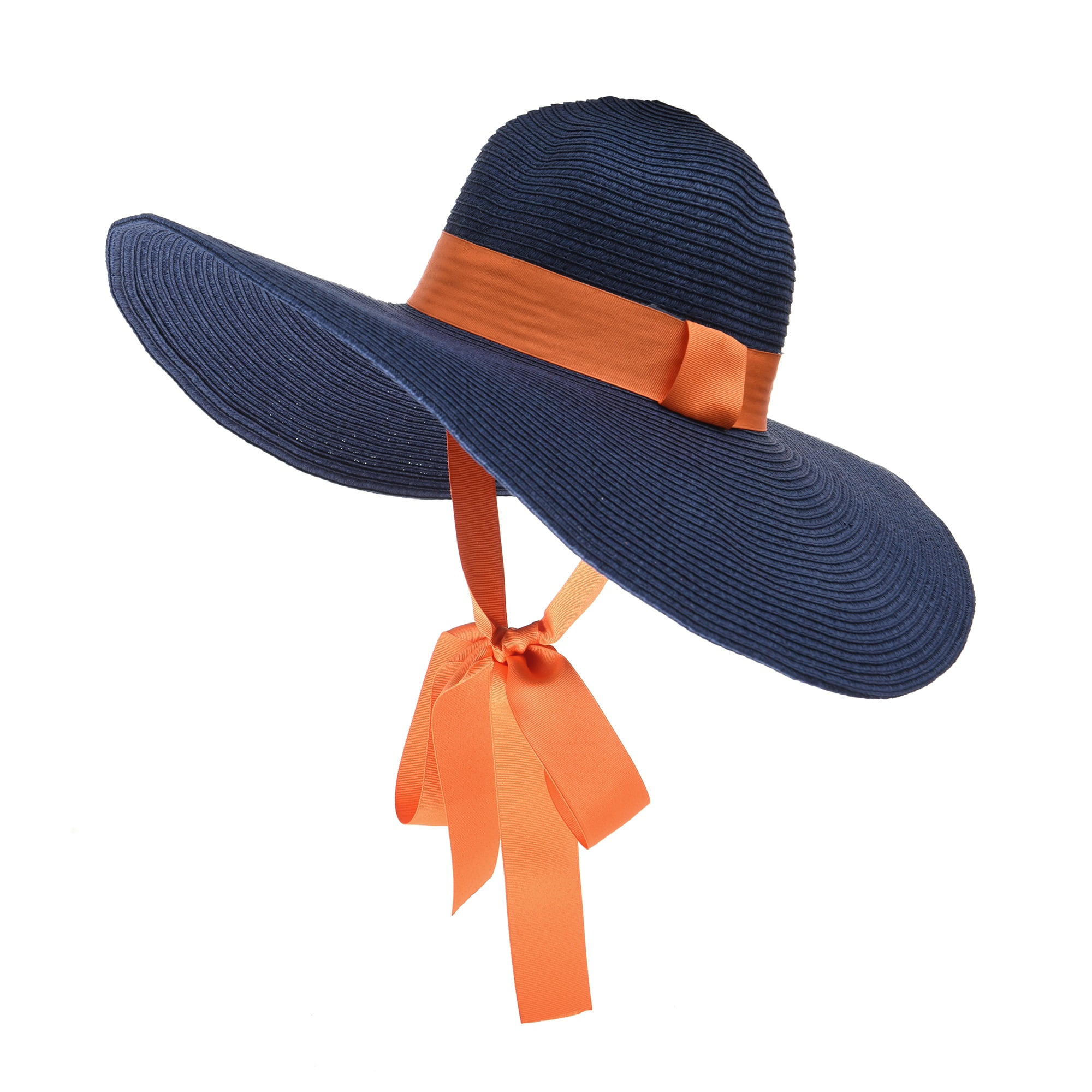 Withmoons WITHMOONS Women Floppy Straw Sun Hat Chin Strap Scarf Beach