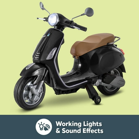 Kid Trax Vespa Scooter Ride-On Toy by   Ages 3 - 5  Black
