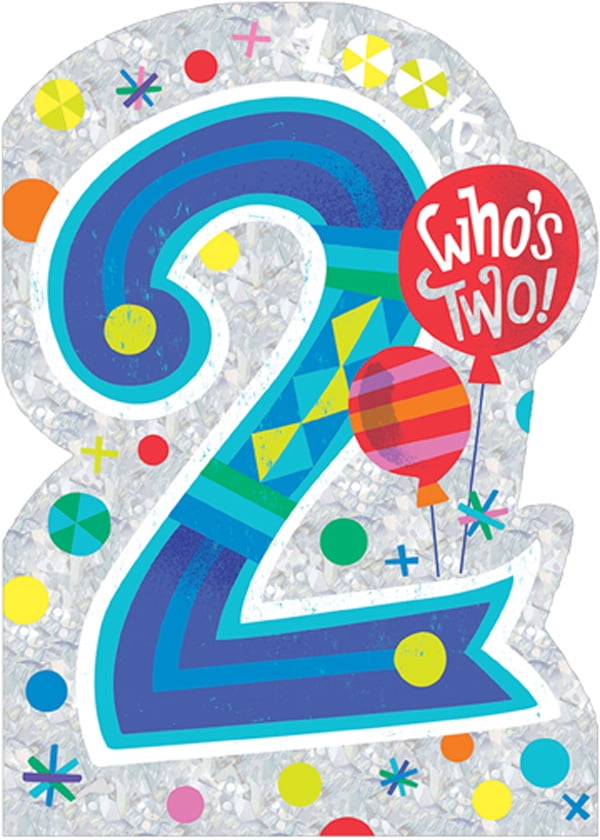 Paper House Productions Look Who's Two Die Cut Foil Age 2 / 2nd Birthday Card