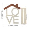 thumbnail image 3 of Wooden Love House Decorative Figurine - Rustic Wooden Love Sign With House Shape Design, Cut-Out Lettering For Home Decor - Living Room, Bedroom, Entryway, Shelf, Tabletop Display, 3 of 6