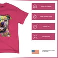thumbnail image 4 of Tee Hunt Beware of Pit Bull T-Shirt Dean Russo Art Colorful Cute Dog Men's Tee, Hot Pink, Small, 4 of 5