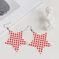 thumbnail image 5 of Leather Star Hook Earrings Canada Maple Leaf Pattern Print Earring Dangle Drop Earring For Women, 5 of 6