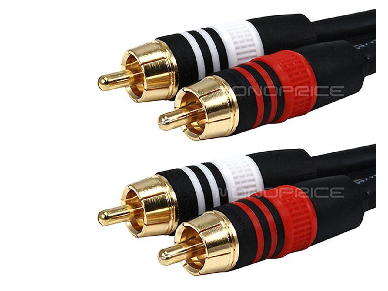 Monoprice Premium RCA Cable - 100 Feet - Black | 2 RCA Plug to 2 RCA Plug, Male to Male, 22AWG - image 4 of 5
