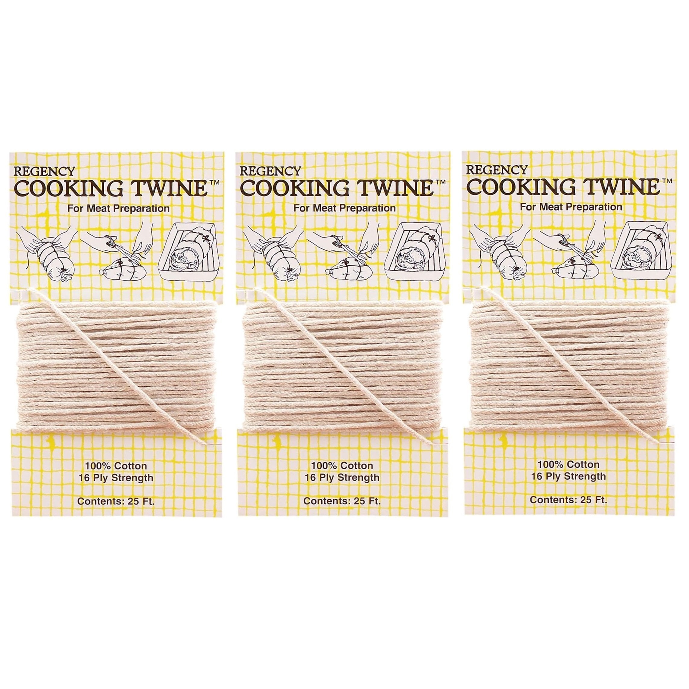 Regency 100% Cotton 25' Cooking Twine - Meat Poultry Preparation ...