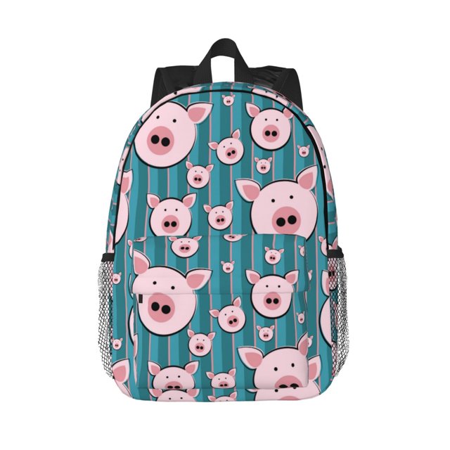 Disketp Funny Pig Faces Mochila Escolar de 15 Pulgadas, Mochila Ligera para Estudiantes, Viajes y Trabajo, Cómoda y Resistente para el Uso Diario