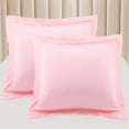 thumbnail image 1 of Juego de 2 fundas de almohada de satén PiccoCasa, fundas de almohada de satén estándar color durazno, 1 of 7