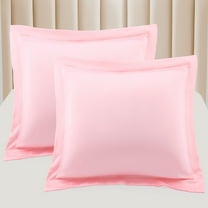 PiccoCasa Satin Pillowcase Pillow Shams Set of 2 Silky Sateen Pillow Cases Covers Queen Peach