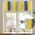 thumbnail image 7 of Coastal Style Valances for Windows, 42 x 12in, Vintage Gray Yellow Stripes Wood Texture Rod Pocket Kitchen Valance Curtain Light Filtering Window Treatments for Living Room Bedroom, 1 Panel, 7 of 7