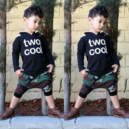 Fashion Toddler Kids Baby Boys Tops T-shirt Camo Pants 2Pcs Military Outfits Set Clothes
