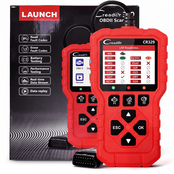 LAUNCH CR329 OBD2 Scanner for car, Check Engine Code Reader with I/M Readiness for Smog Check, Plug and Play Car Diagnostic Tool for All OBDII Vehicles 1996 , Cloud Print