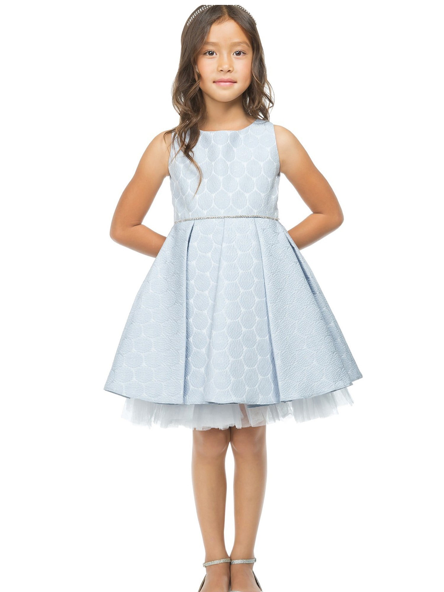 Sweet Kids Sweet Kids Little Girls Blue Full Pleated Metallic