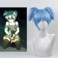 thumbnail image 5 of Hermoso conjunto de peluca de tres piezas de color azul cielo, peluca corta para juegos de rol, juego de rol en el aula, 5 of 5