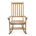 thumbnail image 5 of Seagrove Farmhouse Classic Slat-Back 350-LBS Support Acacia Wood Outdoor Rocking Chair, Teak Brown, 5 of 7