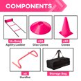 thumbnail image 2 of Brybelly SFIT-1111 Agility Exercise Training Fitness Kit with Carry Bag, Pink, 2 of 6