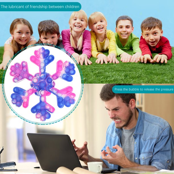 Juguete sensorial de burbujas de empuje, copo de nieve, juego de rompecabezas para niños, apretón, antiansiedad, autismo Tmvgtek juguetes de los niños