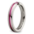 thumbnail image 5 of Grey Titanium Ring Band Wedding Pink Grooved Sapphire (Colors) Round, 5 of 7