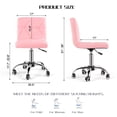 thumbnail image 4 of COSVALVE Armless Desk Chair Low Back 360°Swivel Adjustable Barber Home Office Chair w/Wheels(Pink), 4 of 19