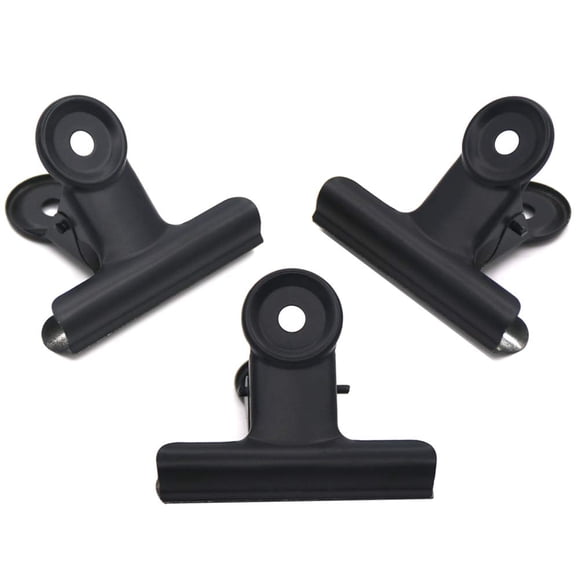 Clips de bisagra de metal negro Coideal, paquete de 20 abrazaderas de clip de papel de carpeta grande de 2 pulgadas para bolsas de alimentos, fotos, manualidades, suministros de oficina (51 mm)