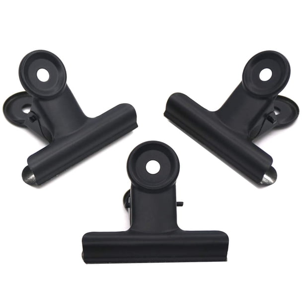 Clips de bisagra de metal negro Coideal, paquete de 20 abrazaderas de clip de papel de carpeta grande de 2 pulgadas para bolsas de alimentos, fotos, manualidades, suministros de oficina (51 mm)