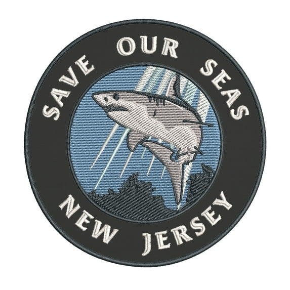 Save Our Seas! New Jersey 3.5 Inch Iron Or Sew On Embroidered Fabric Badge Patch Ocean Beach, Salt Life Iconic Series