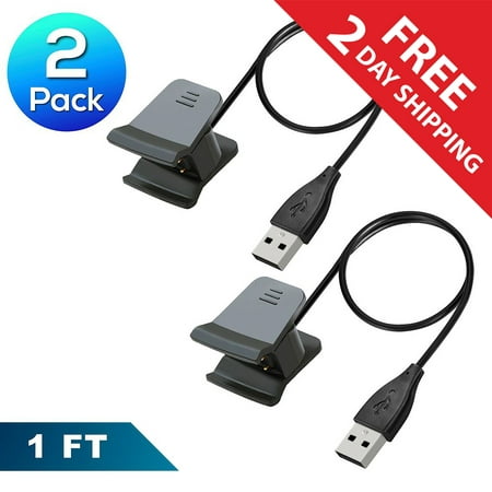 2 Pack Fitbit Alta HR Bracelet Replacement USB Charging Charger Cradle Dock Cable Adapter by Insten Wireless Activity Tracker (Best Usb Wireless Ac Adapter 2019)
