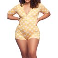thumbnail image 1 of WSEVYPO Women One-Piece Short Sleeve Romper Deep V Neck Jumpsuit Nightwear Pajam, 1 of 5