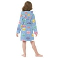 thumbnail image 4 of FORMRS Niños Bathrobe Unisex Hooded Robe Soft Plush Pajamas Sleepwear, Size 7-9T, Blue Cartoon Cat Pattern, 4 of 7
