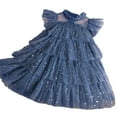 thumbnail image 2 of YWDJ Flower Girl Dress Toddler Spring And Summer New Girls Dress Star Sequin Mesh Princess Dress Childrens Sleeveless Dress Blue 6Y, 2 of 4