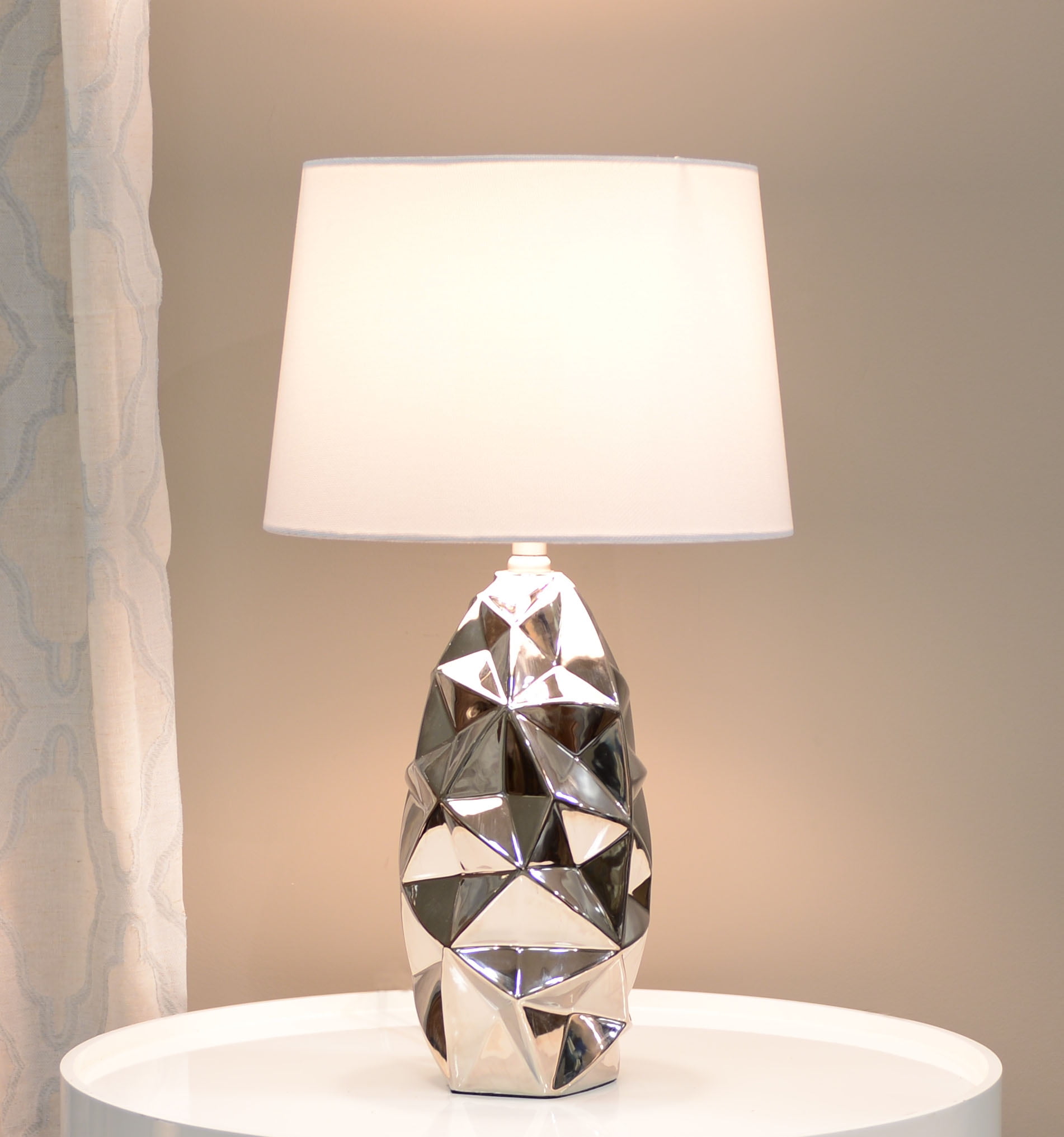 Mainstays white texture medium mod drum lamp shade 13 inch wide by 9 inch height deals