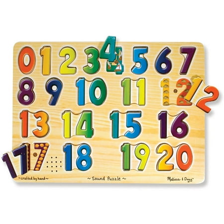 Melissa & Doug Numbers Sound Puzzle Wooden Puzzle with Sound Effects, 21 Pieces