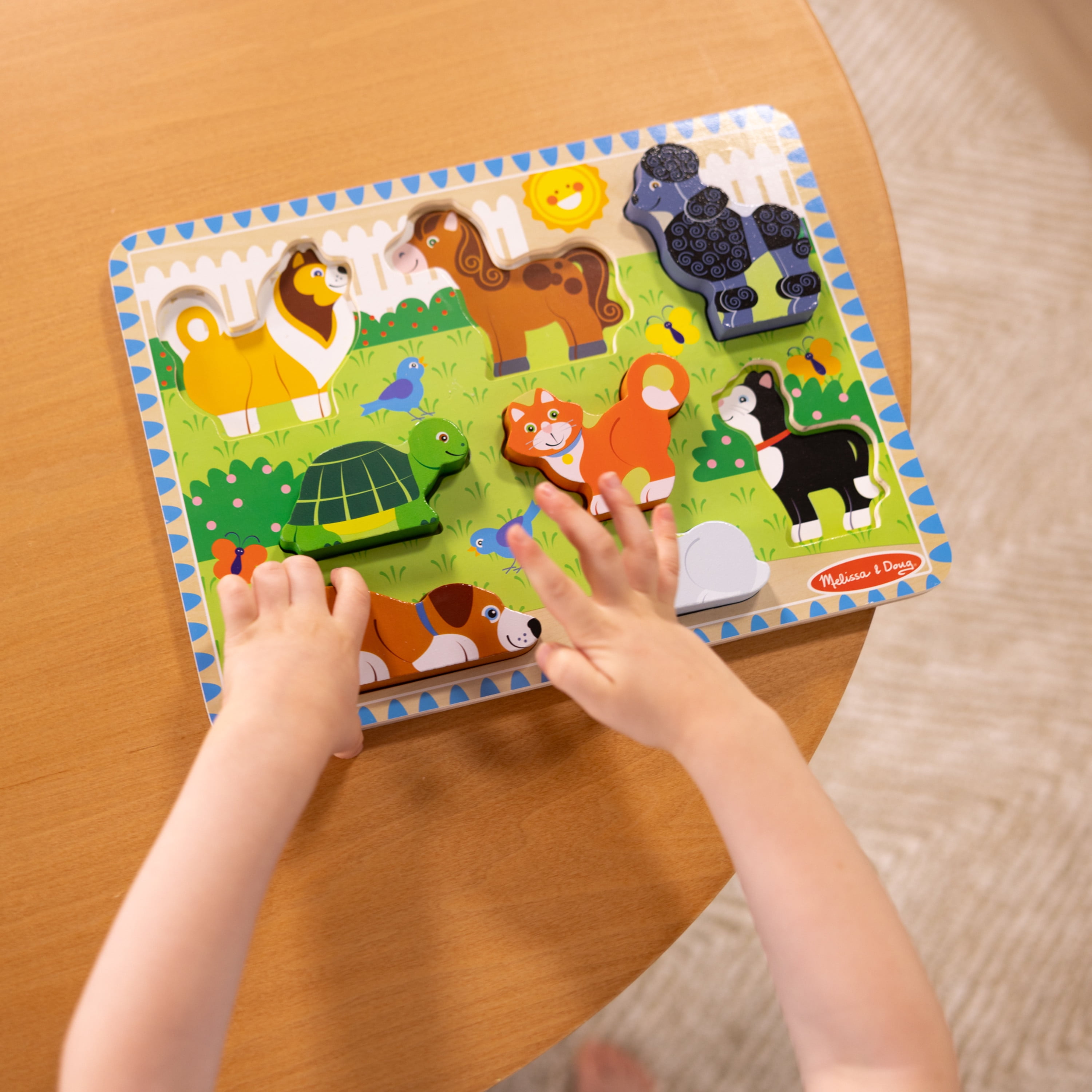 Melissa & Doug Pets Wooden Chunky Puzzle (8 Pcs) - FSC-Certified Materials