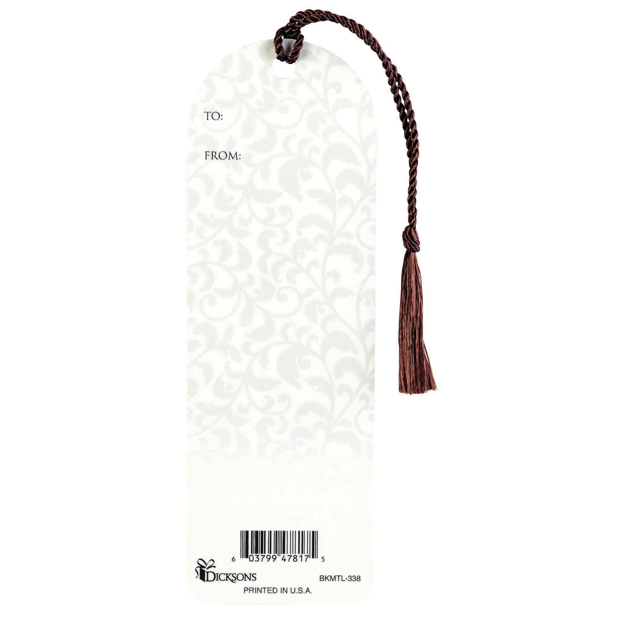 Dicksons I Can Do All Things Through Christ Arch Brown 6 x 2 Laminated Cardstock Bookmark with Tassel Pack of 12