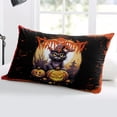 thumbnail image 5 of Halloween Throw Pillow Covers, Horror Black Cat Pumpkin Moon Night Black Red Soft Breathable Pillow Cases with Zipper for Sleeping, Queen Size Pillowcases for Couch Bed Sofa Chair 20x30 Inches, 5 of 6