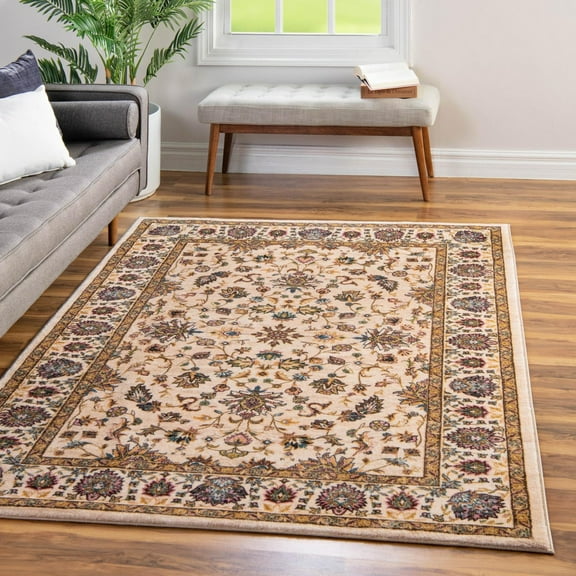 Unique Loom Medina Collection Area Rug - Hijaz (5' 3" x 7' 9" Rectangle Ivory/Blue)