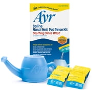 Ayr Saline Nasal Neti Rinse Kit, 40 Saline Packets and 1 Neti Pot, All-Natural Soothing Sinus Wash