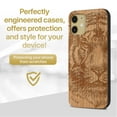 thumbnail image 2 of Case Yard Wooden Case Outside Soft TPU Silicone, Slim Fit Shockproof Wood Protective Phone Cover for Girls Boys Men and Women, Supports Wireless Charging Tiger Sketch Design case for iPhone-12-Mini, 2 of 7