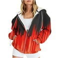 thumbnail image 2 of wycnly Winter Womens Sweatshirt Coat Hoodies Coat for Women Fashion Flame Print Zip up Drawstring Hooded Sweatshirt Coat Fall Lightweight Plus Size Outerwear Jacket with Pocket Up to 65% off, 2 of 6