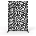 thumbnail image 1 of 72" Outdoor Metal Privacy Screen with Stand, Freestanding Rustproof Garden Fence Panel for Patio & Balcony, 1 of 9