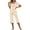 Beige, variant on Tnhcen Women's Cotton Pajamas Sets Short Sleeve Tops Capri Pants Sleepwear Loungewear with Pockets Homewear Set S-2XL