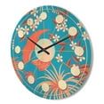 thumbnail image 3 of Designart 'Retro Tropical Foliage Coral II' Mid-Century Modern Wood Wall Clock, 3 of 5