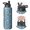 Astronaut and Telescope Blue Pattern, variant on Astronaut and Rocket Black Pattern Insulated Water Bottle with Straw, Vacuum Insulated Stainless Steel Drink Container 304 Stainless Steel Inner Liner Gifts Ideas for Home Office Outdoor Sports Car
