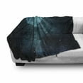 thumbnail image 3 of Space Soft Flannel Fleece Throw Blanket, Moon on Starry Sky Universe Cosmos Space Themed Twilight Celestial Scenery, Cozy Plush for Indoor and Outdoor Use, 50" x 70", Petrol Blue, by Ambesonne, 3 of 6